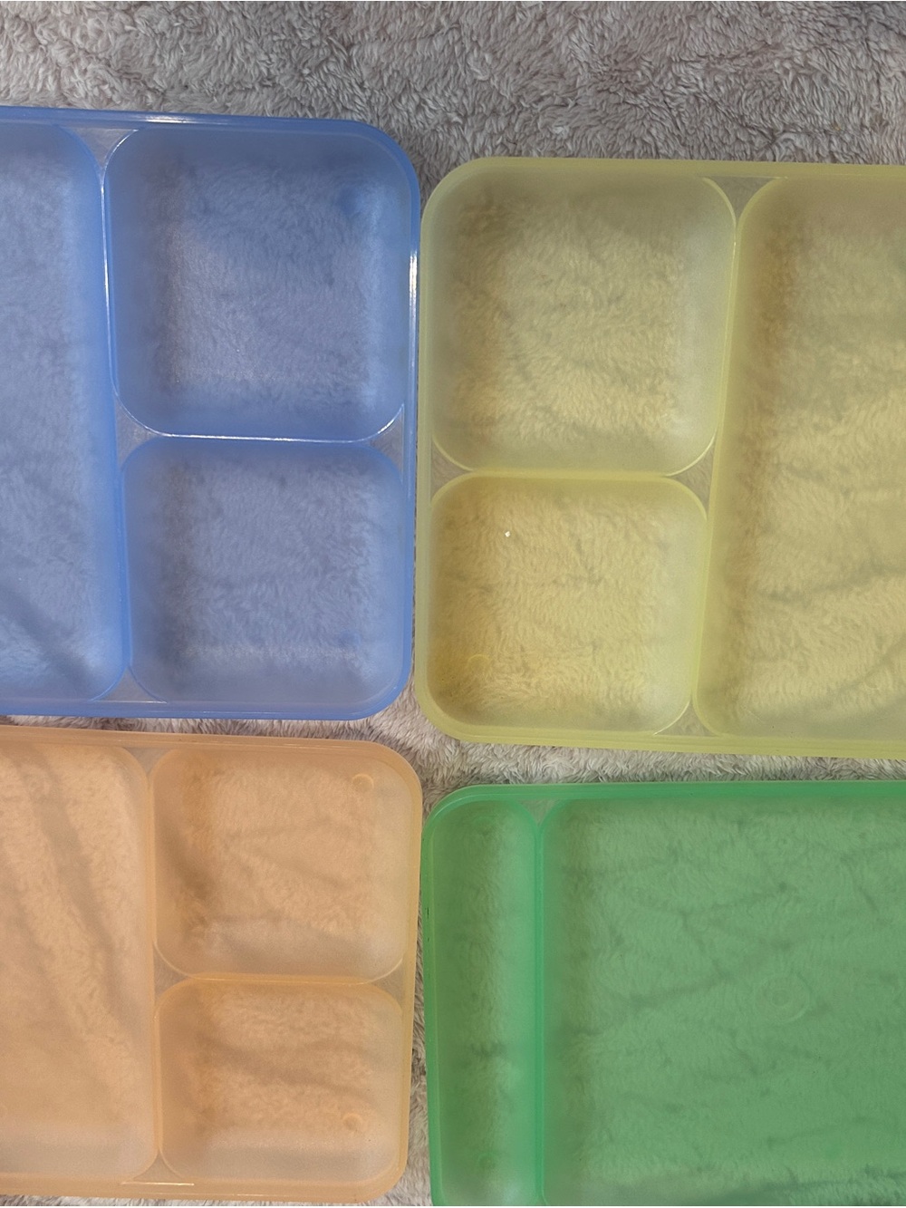 Tupperware Multi-Color Plastic Compartment Organizer Tray - Set of 4for kids